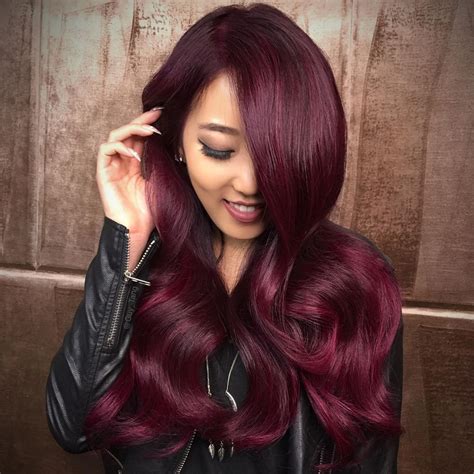 mulberry color hair|burgundy hair color on black.